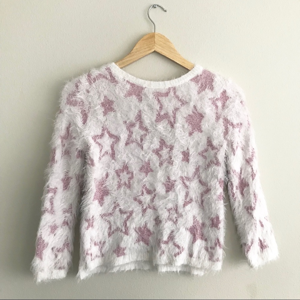 H&M Fluffy Y8-10. Shimmering pink w/ white fluffy